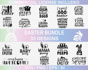 Easter SVG Bundle, Easter png Bundle, Easter svg, Happy Easter SVG, Easter Bunny svg, Easter Designs svg, Easter for Kids,Kids Easter Svg