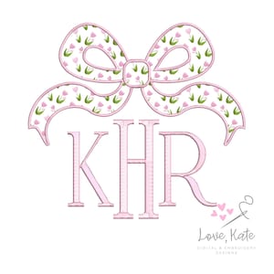 The Beautiful Bow Applique Embroidery Design