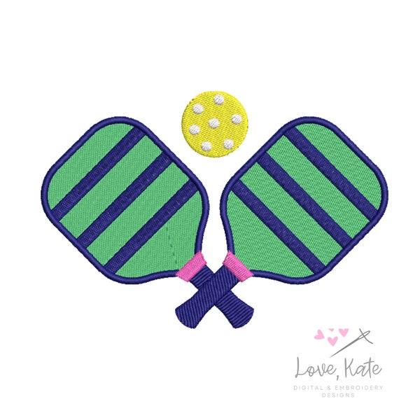 The Original - Pickleball Paddles Crossed Embroidery Design - 4 Sizes