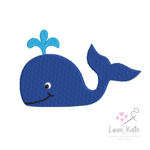 Preppy Whale Embroidery Design - 8 Sizes