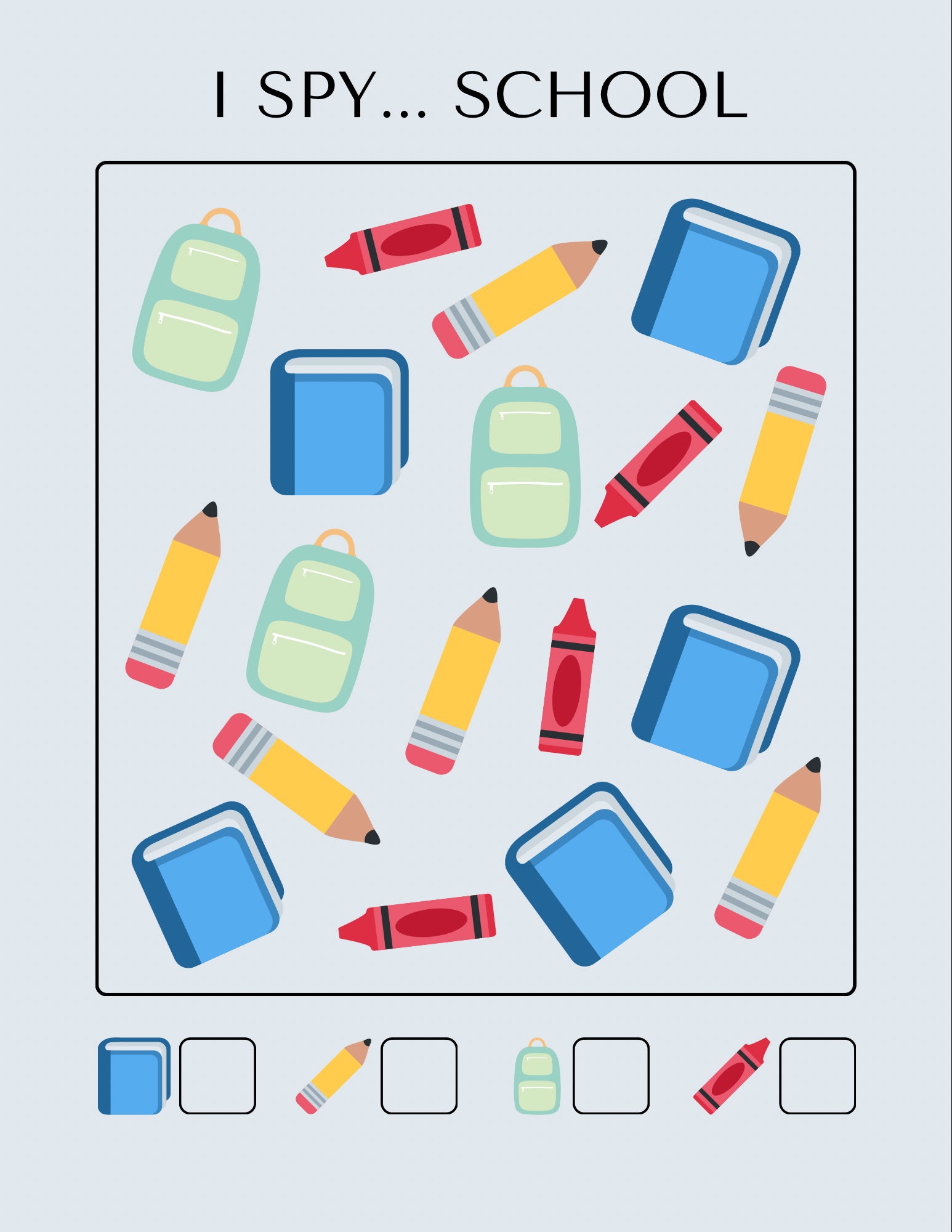 Printable Eye Spy Activities for Kids | Roadtrip Activity for Children