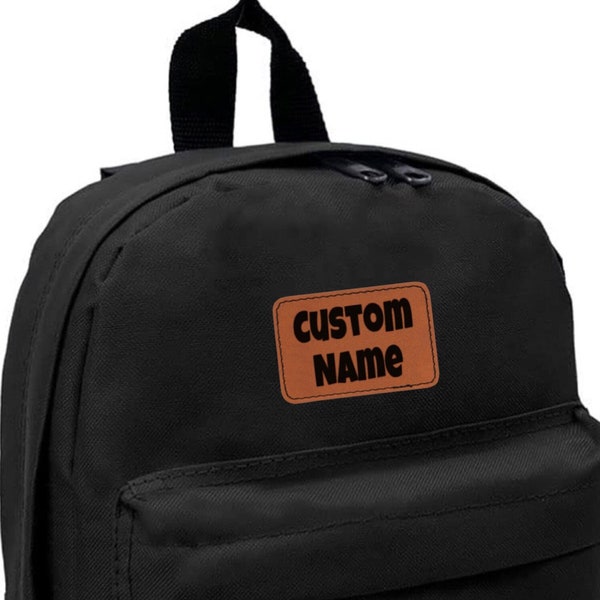 Personalized kids backpack | back to school backpack | backpack with leather engraved patch | kids name on backpack | custom kids backpack