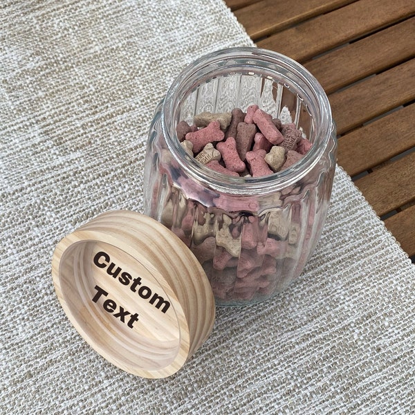 Personalized Dog Treat Jar, Treat Jar With Name, Custom Pet Treat Jar, Custom Treat Container, Engraved Wooden Jar, Gift Idea For Pet Owner