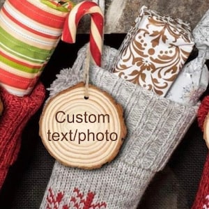 Personalized Christmas ornament, ornament with name engraved, photo on wood, first Christmas ornament, wood engraved photo ornament, 2023
