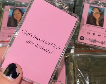 Custom Song Keychain, Photo Music Keychain, Party Favors