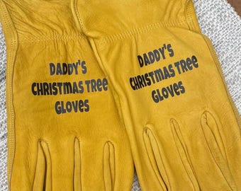 Personalized Leather Work Gloves, Custom Gardening Gloves, Gift for Dad