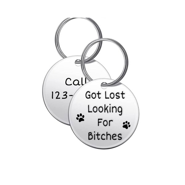 Dog Name Tag, Personalized Dog Tag, Engraved Dog Tag, Funny Dog Tag, I’m Lost Call My Mom So She Can Stop Ugly Crying, ID For Dogs & Cats