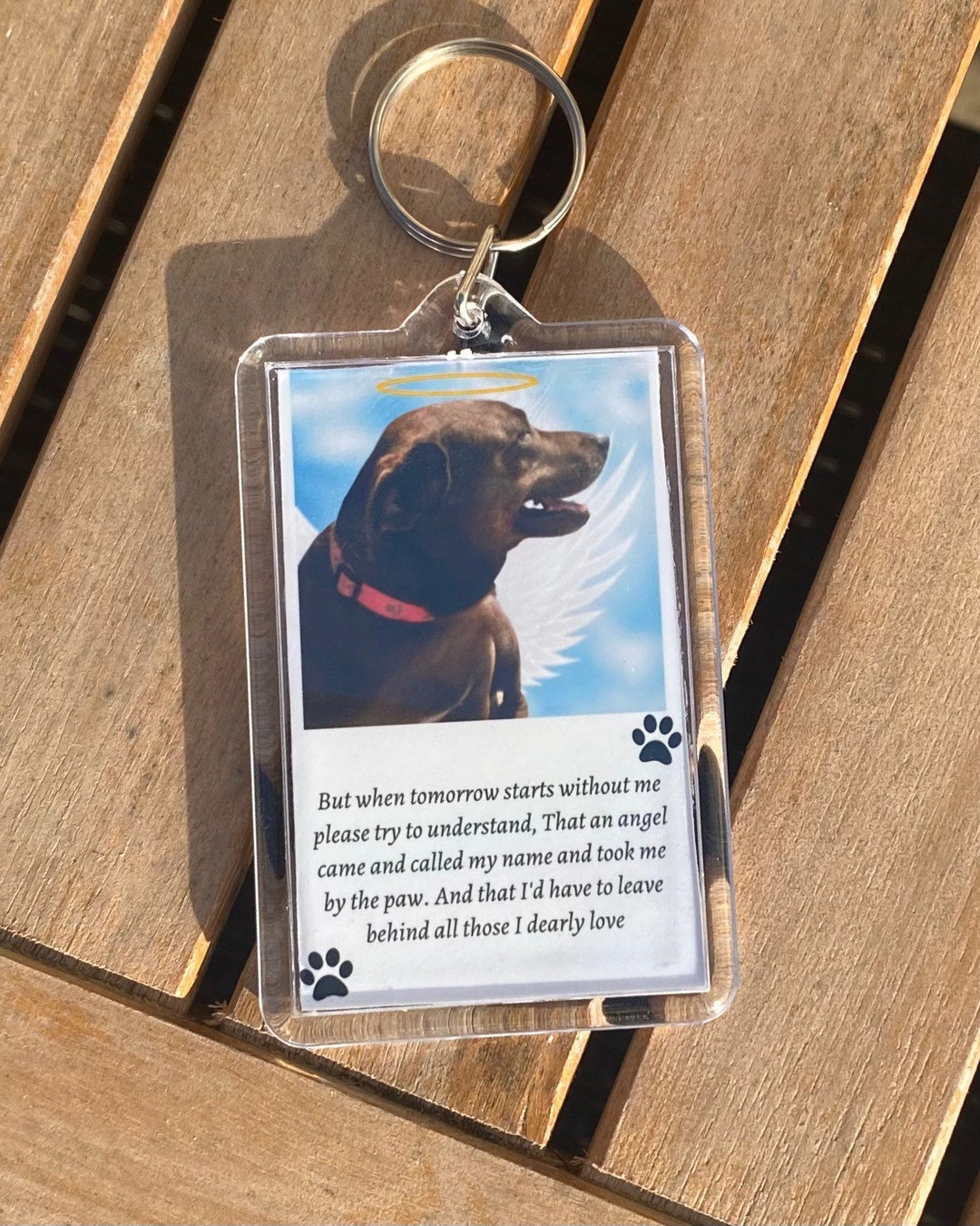 Custom Pet Photo Keychain, Personalized Dog and Cat Keychain, Keychain
