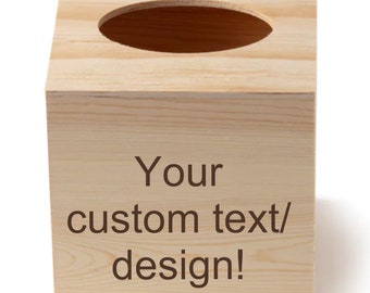 Personalized wood tissue box cover, custom tissue box, personalized family name on tissue box, housewarming gift tissue box, gift, vinyl