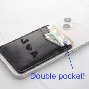 Billetera personalizada para teléfono celular, billetera adhesiva personalizada, soporte para billetera de teléfono personalizado, soporte para tarjeta de crédito, billetera de teléfono grabada personalizada