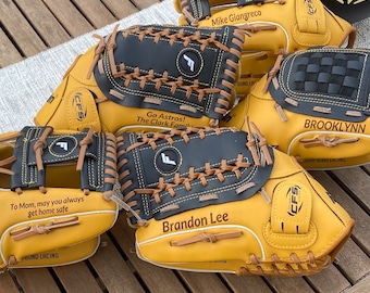 Personalized Engraved Baseball Glove, Custom Photo & Name