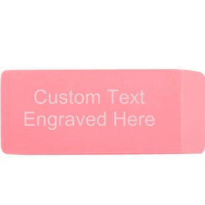 Personalized Erasers, School Erasers With Name Engraved On It, Personalized Back To School Supplies, Pink Erasers Customized With Name