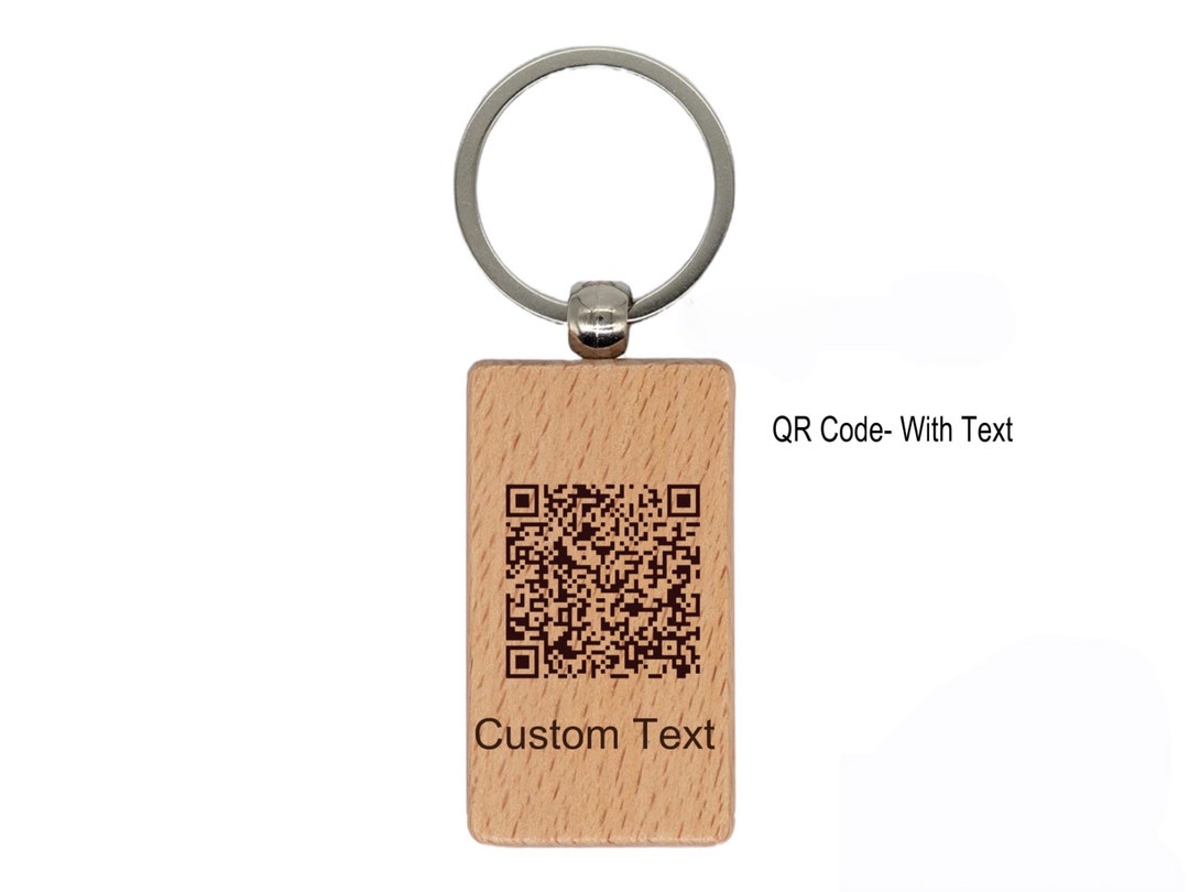 Personalized QR Code Keychain, Custom Engraved Keychain, Keychain With Logo, Promotional