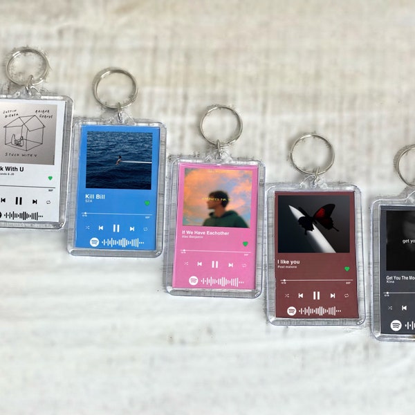 Custom Keychain, Song Keychain With Music, Scannable, Keychain With Your Photo And Music, Couple Music Keychain, Personalized Album Keychain