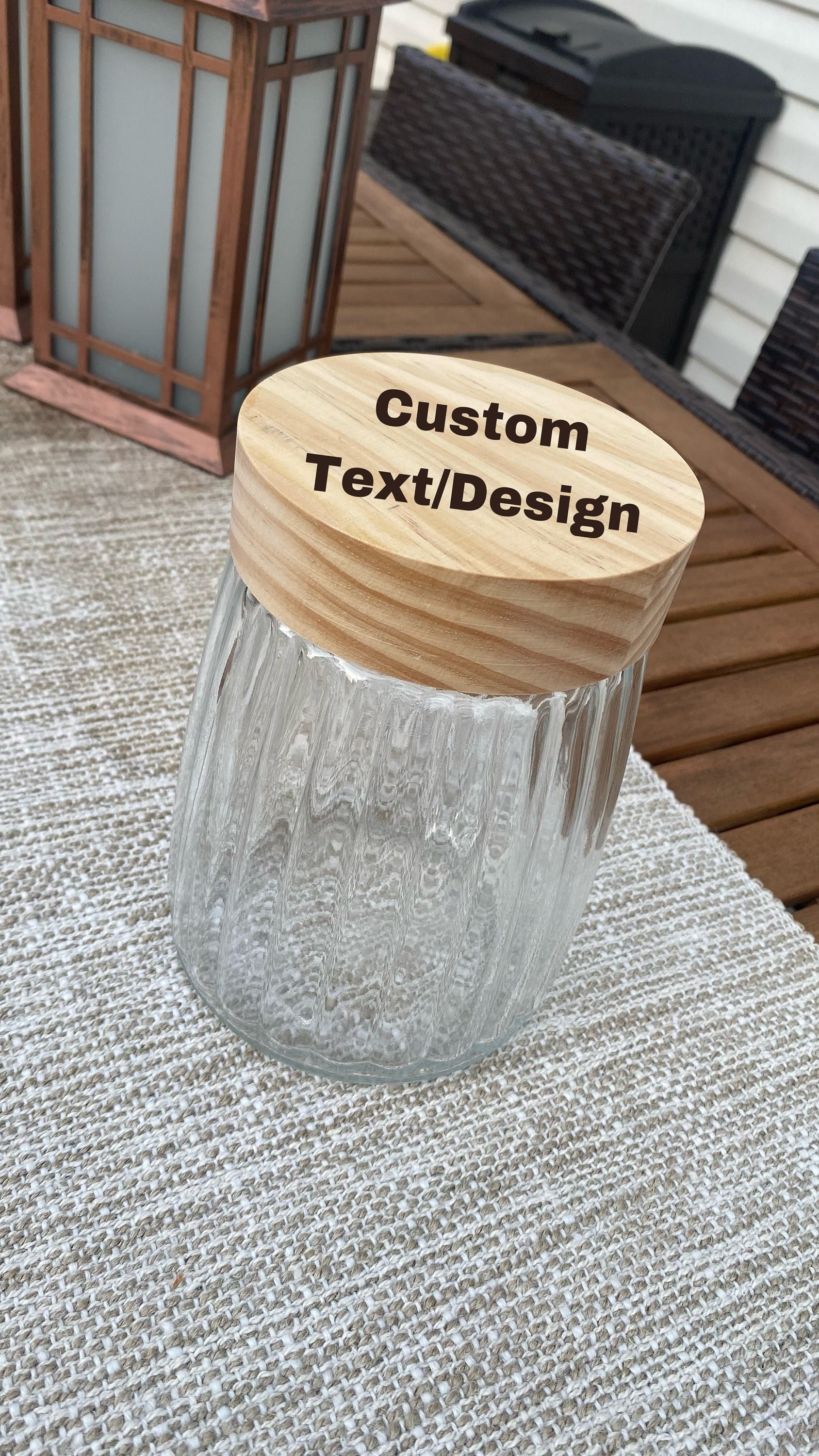 Personalized Cookie Jar, Mothers Day Gift, Gift For Mom, Gift For Grandma, Dog Treat Jar, Custom Glass Jar, Engraved Wooden Jar,Cooking Gift