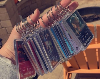 Custom Song Keychain, Spot on Keychain, Scannable, Keychain With Your Photo And Music, Music Keychain With Code, Personalized Album Keychain