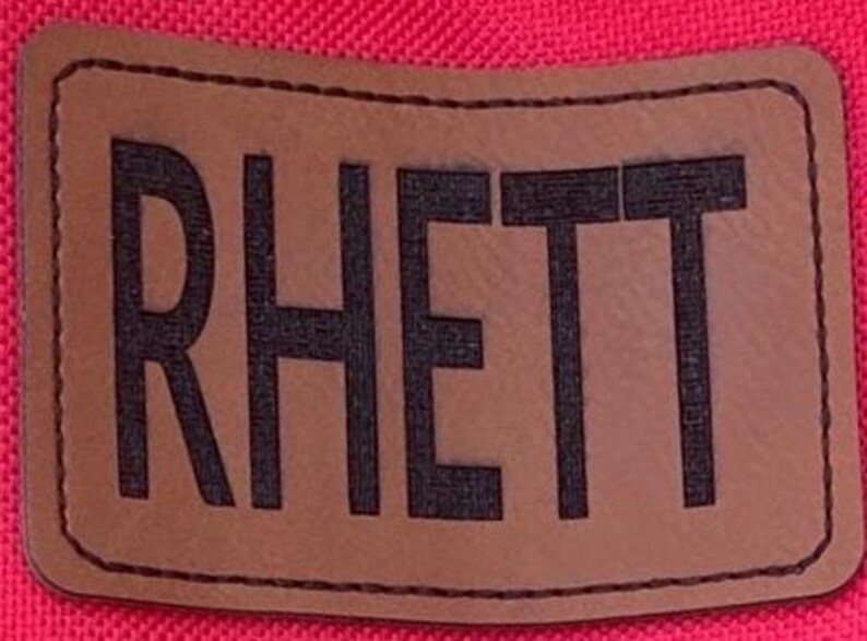 Rhett Lettering Personalized Custom Leather Patches | Custom Iron-on With Adhesive - Etsy