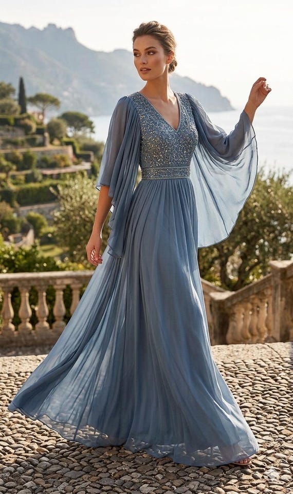 Indo Western embroidered gown, Bridesmaid outfit, Long gown dress