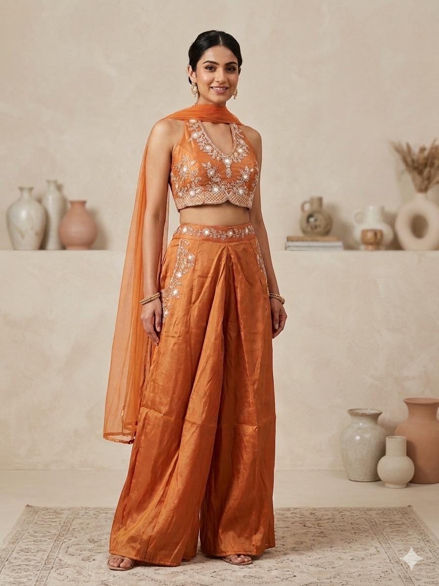 Orange Mehndi Outfit - Etsy Orange Mehndi Outfit - Etsy