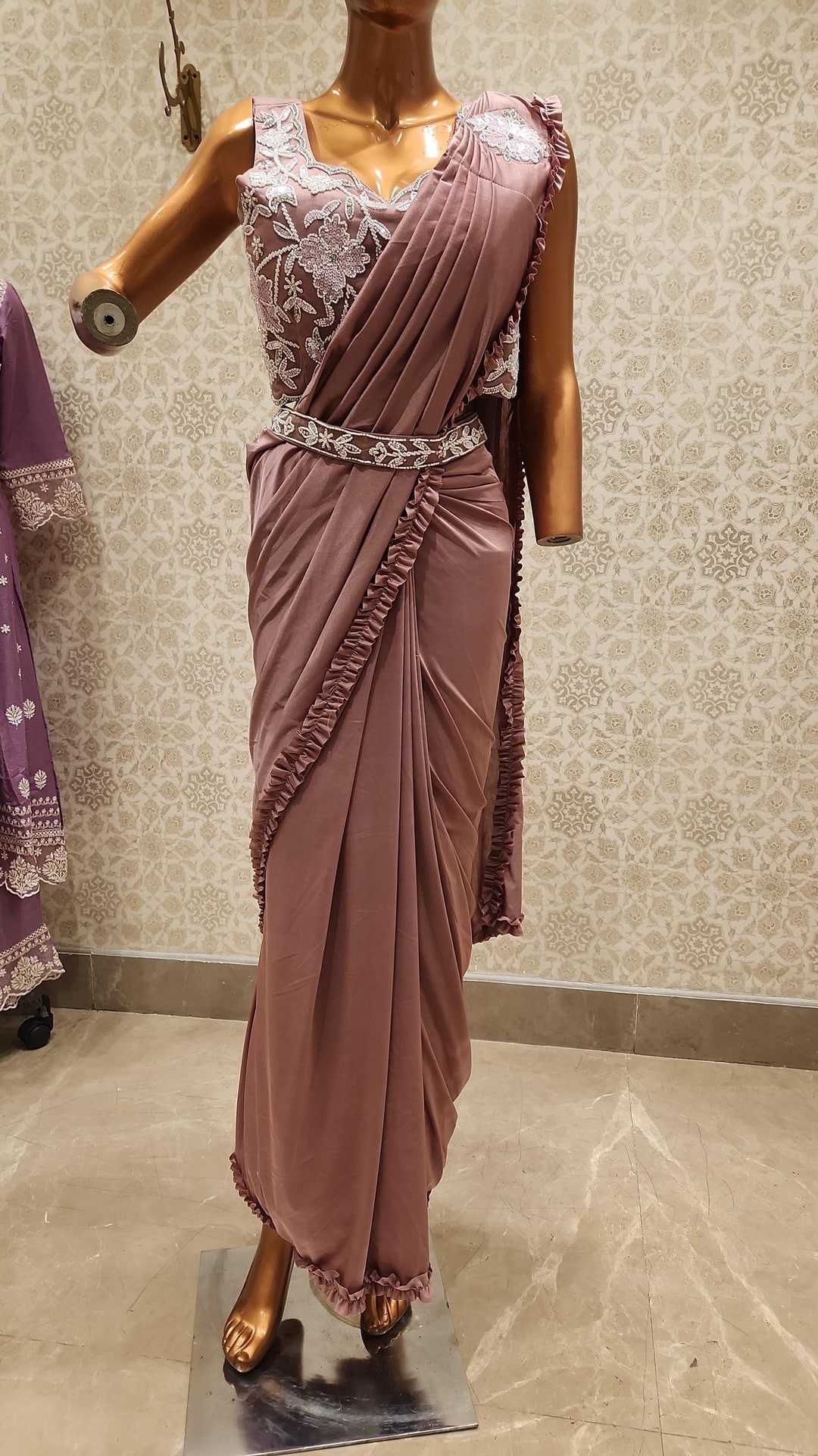 Pink Drape Sari