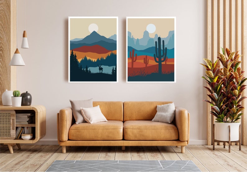 Abstract Mountain Print Printable Wall Art Abstract Etsy