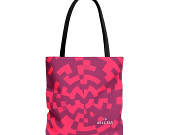 Bolso Magenta Polar Glitch, Bolso de Mujer, Bolso Tote, Bolsa de Compras, Tote Shopper Magenta, Bolso Color Magenta + Rosa, Bolso Ecológico, Tote