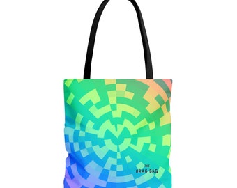 Rainbow Polar Glitch Bag, Woman's Handbag, Tote Bag, Shopping Bag, Tote Shopper Rainbow, Rainbow Color Bag, Eco Friendly Bag, Tote, Reusable