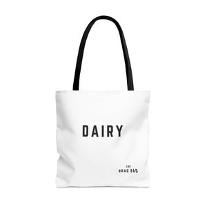White Itemized Dairy Bag