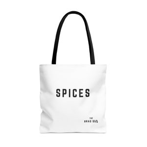 White Itemized Spice Bag