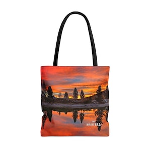 Alaskan Coral Lake Bag, Northern Lights Tote Bags, Alaska Tote Bag, Aesthetic Alaska Cruise Tote, Farmers Market Bag, Reusable Grocery Bags