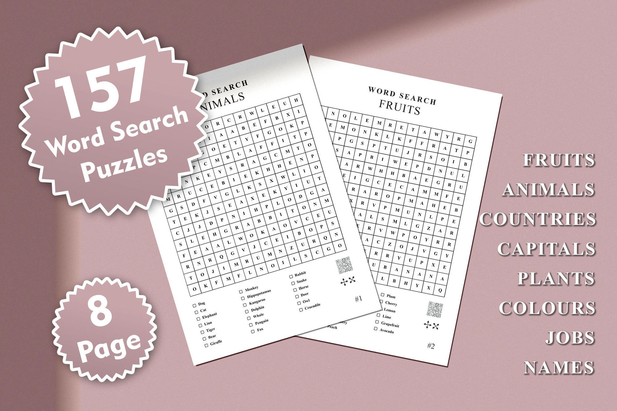 Fun and Educational Word Search Puzzles for Kids - Digital Download - Etsy