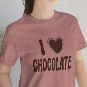 Chocolate, chocolate Tee, Love chocolate Minimalist Tshirt, love chocolate Minimalist Tee, cocoa T-Shirt, Tshirt, gift for her, him