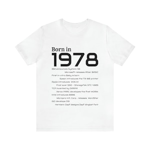 Geek Tee 1978 Tshirt gift for him 1978 tribute Shirt Geek Tee Shirt for her