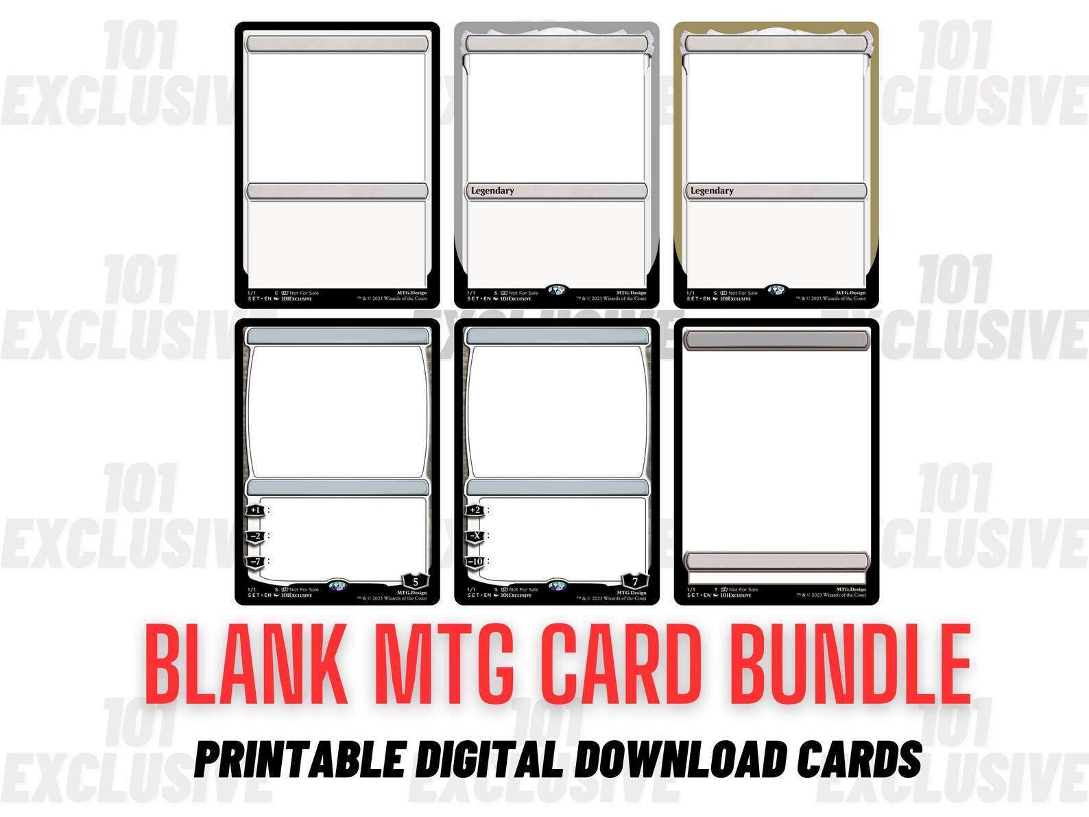 Printable Blank MTG Proxies, Blank Magic Cards, Normal, Legendary ...