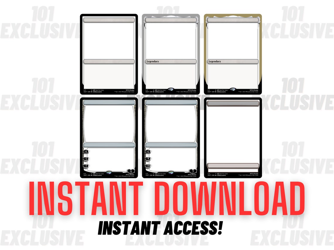 Printable Blank MTG Proxies, Blank Magic Cards, Normal, Legendary