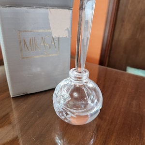 Beautiful Mikasa Crystal Perfume Bottle Etched &quot;Wedding Bells&quot; Floral design