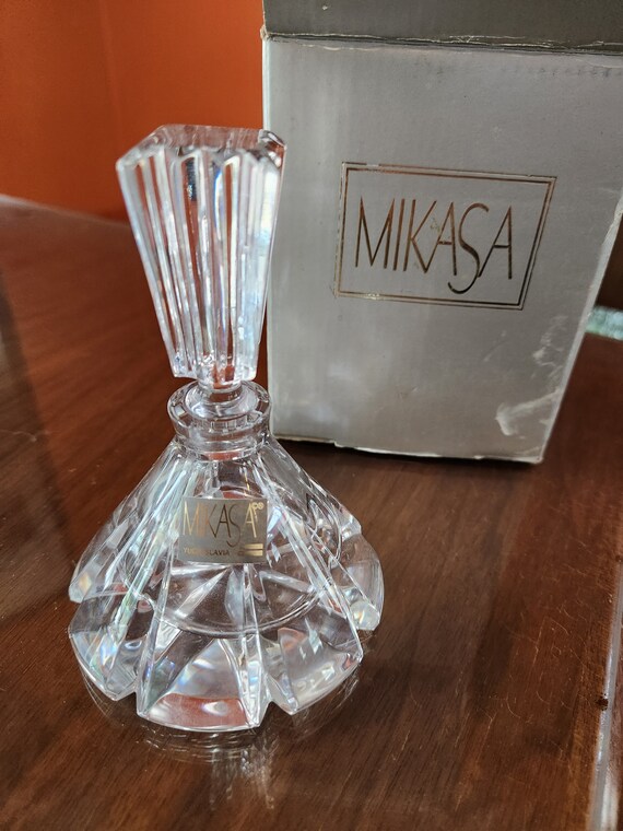 Mikasa Slovenia Lead Crystal Perfume/Scent Bottle with label and box