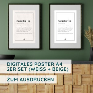 Poster Kämpfer/in klassisch - Digitaler Druck, Definition, Plakat