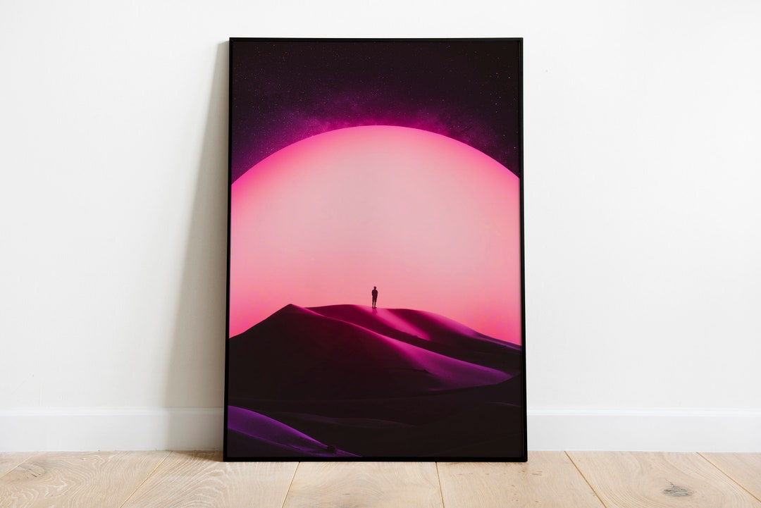 Retrowave Printable Wall Art Space Art Retro Art Wall Etsy