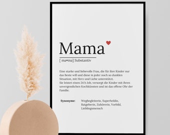 Definition "MAMA" Poster A4, Sofort Download, Weihnachten, Geburtstag