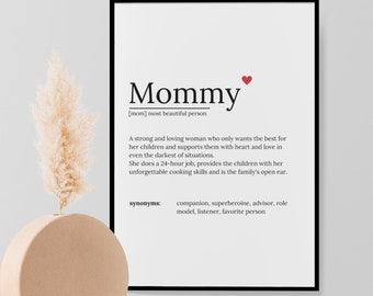 Definition "Mommy", Mothersday Gift, MOM, Instant Download, US Letter, Family, 2023,