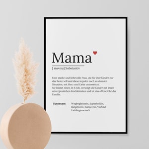 Definición &quot;MAMA&quot; Cartel A4, Descarga Instantánea, Navidad, Cumpleaños