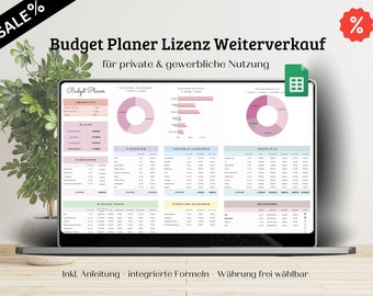 Lizenz Weiterverkauf Gewerblich - Budget Planer - Finanz Tracker - Deutscher Planer - gewerbliche & private Nutzung-Rechte zum Weiterverkauf