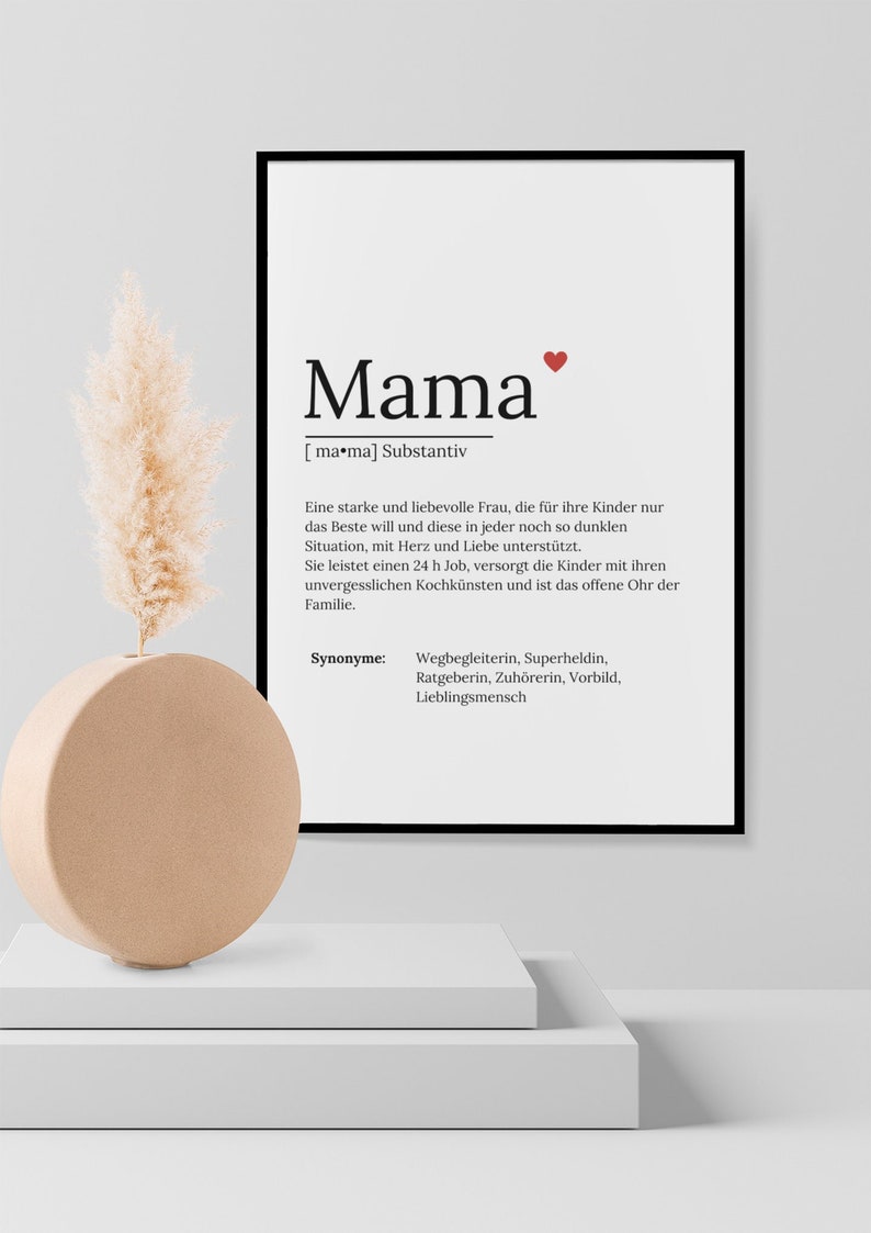 Definition MAMA Poster A4, Sofort Download, Weihnachten, Geburtstag Bild 1