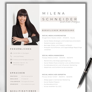 Documentos de solicitud, 4 páginas, CV, carta de presentación, portada, CV de 2 páginas, Elegante, Plantilla Canva, Descarga digital