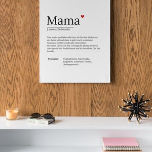 Definition MAMA Poster A4, Sofort Download, Weihnachten, Geburtstag Bild 3