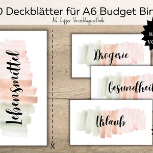 30 cover sheets Budget Binder A6 zipper envelope, instant download, dashboards, 4x blank, envelope method, save, budgeting, budget