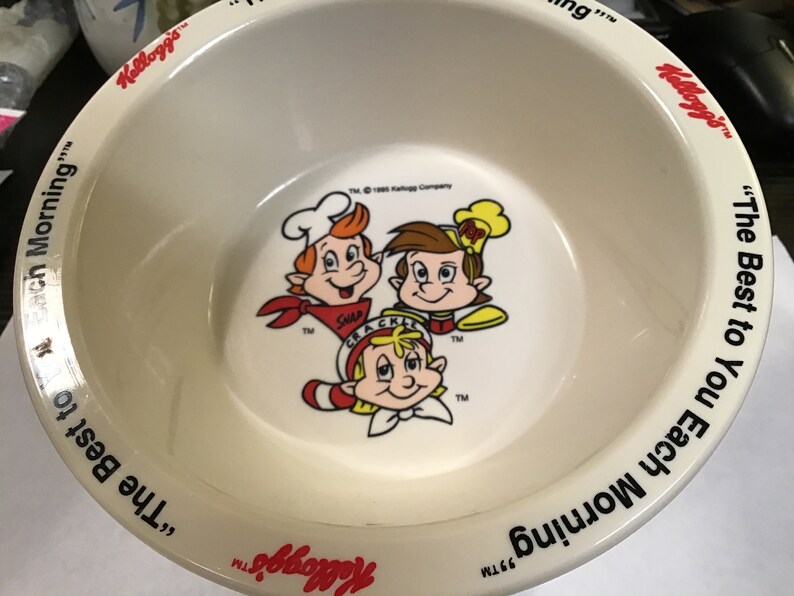 1995 Kelloggs Cereal Bowl Set Rice Krispies and Froot Loops Etsy