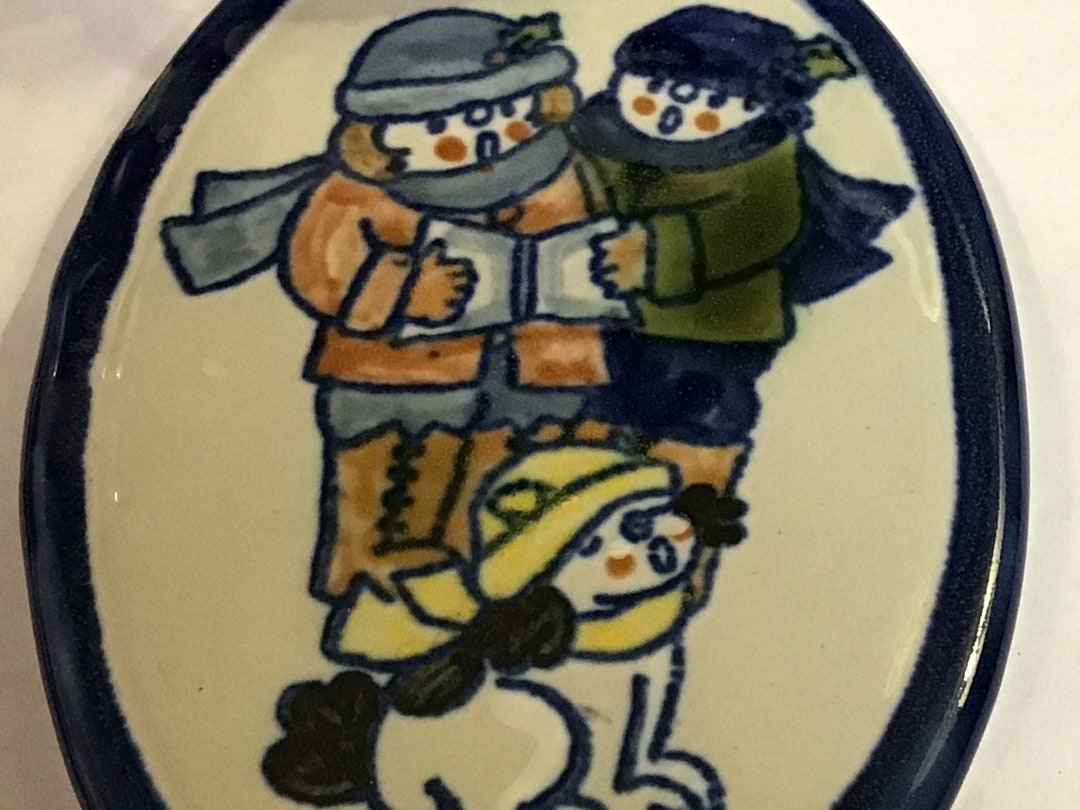 Louisville Stoneware Christmas Ornamentcarolers and Puppy Etsy