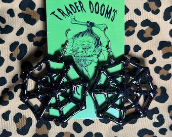 Oversized Spiderweb Dangle Earrings